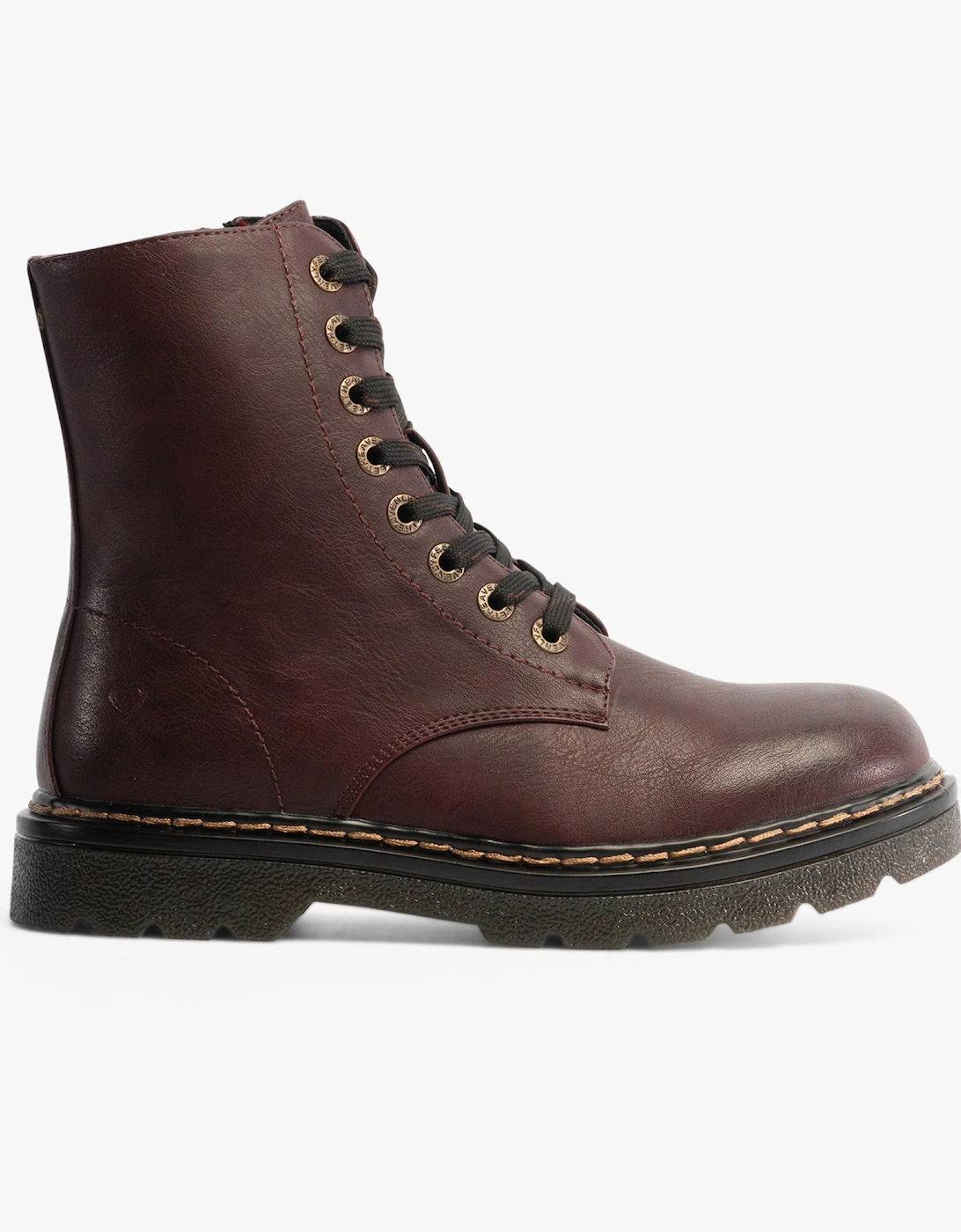 JUSTINA2 Womens Lace Up Boots Burgundy, 6 of 5