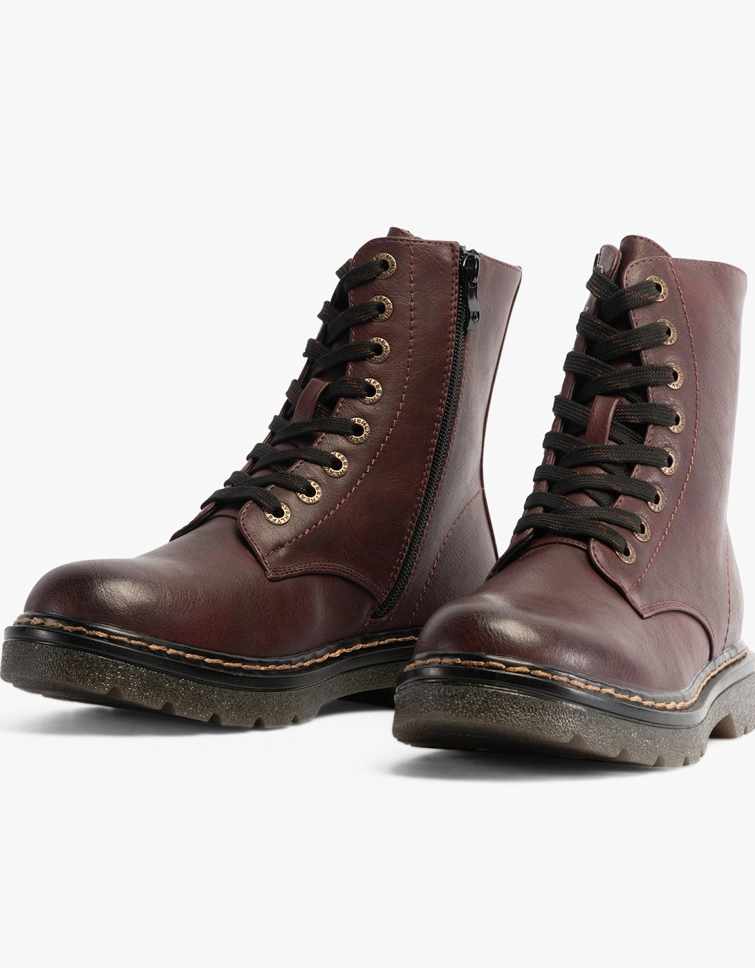 JUSTINA2 Womens Lace Up Boots Burgundy