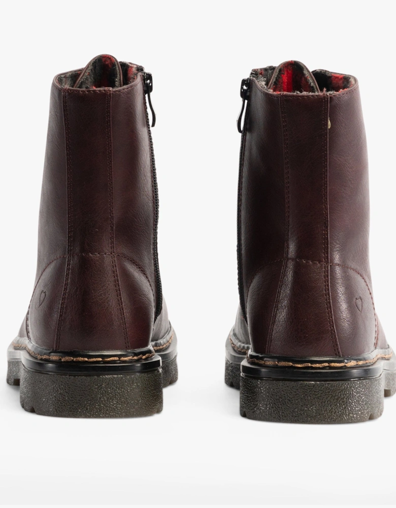 JUSTINA2 Womens Lace Up Boots Burgundy