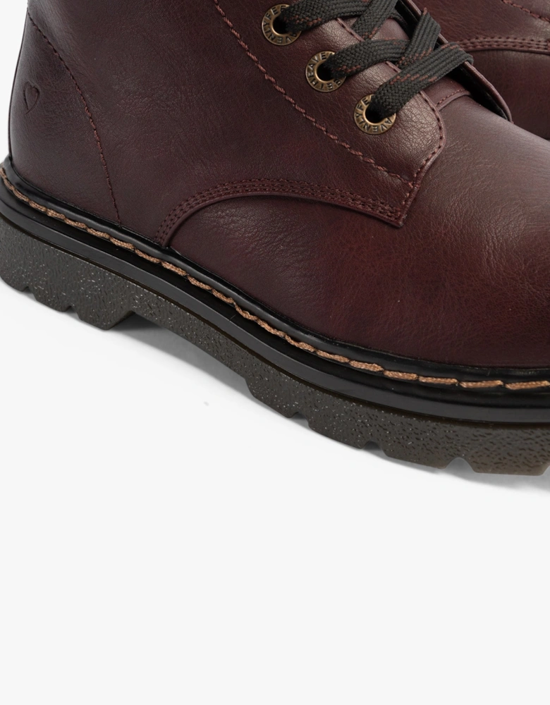 JUSTINA2 Womens Lace Up Boots Burgundy
