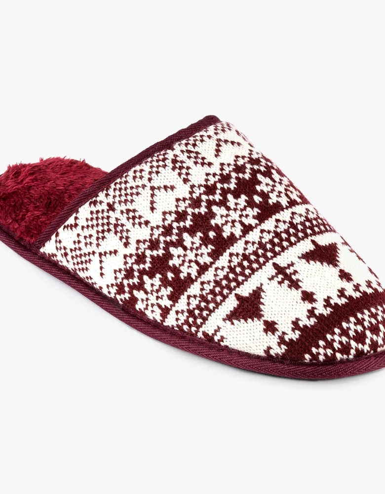 FAIR ISLE Mens Mule Slippers Multi