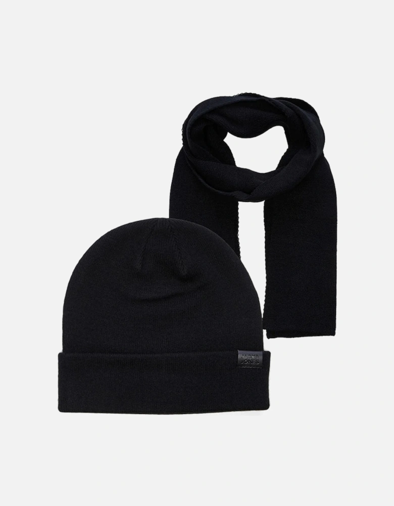 JOLLY KNIT Mens Scarf & Beanie Giftset Black