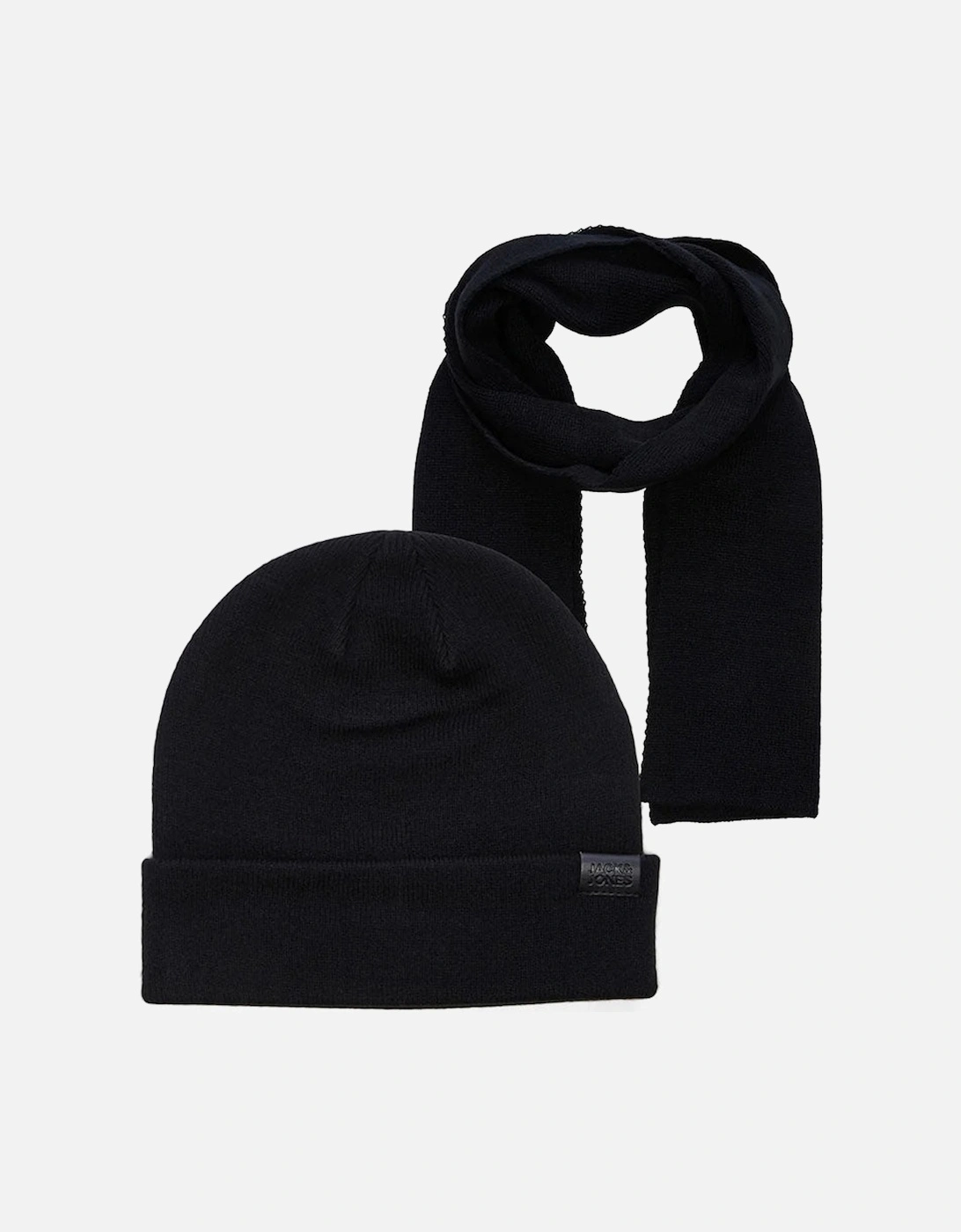 JOLLY KNIT Mens Scarf & Beanie Giftset Black, 3 of 2