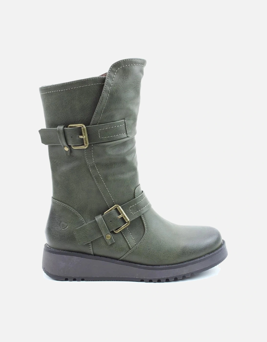 Women's Heavenly Feet HANNAH4 Womens Mid Calf Boots Khaki - Green - Size: 4