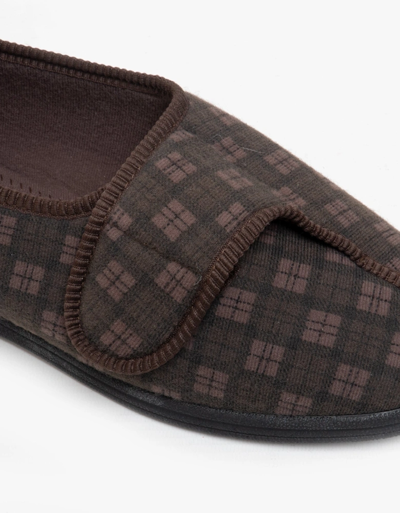 PAUL Mens Full Slippers Brown