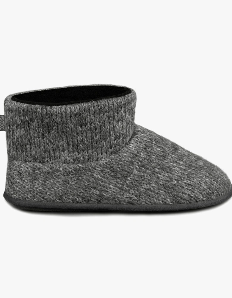 KNITTED SHORT BOOT SLIPPER Mens Grey