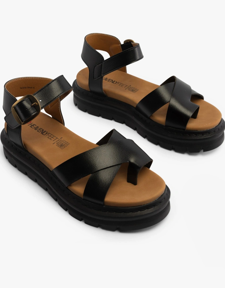 TEMPLE Womens Sandals Black