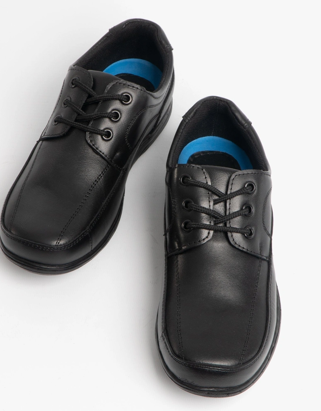 ADAM Boys Leather School Shoes Black