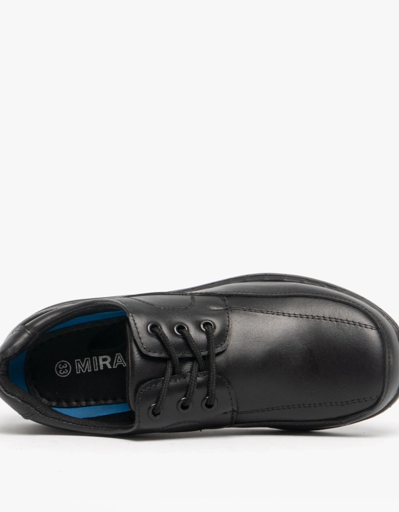 ADAM Boys Leather School Shoes Black