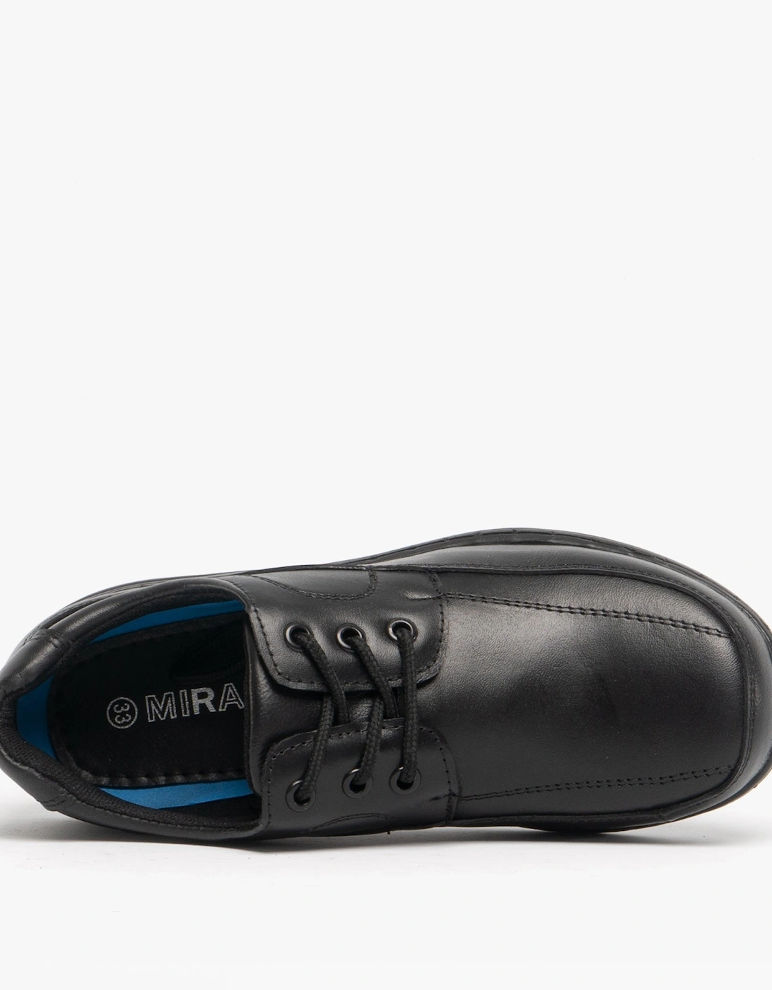 ADAM Boys Leather School Shoes Black