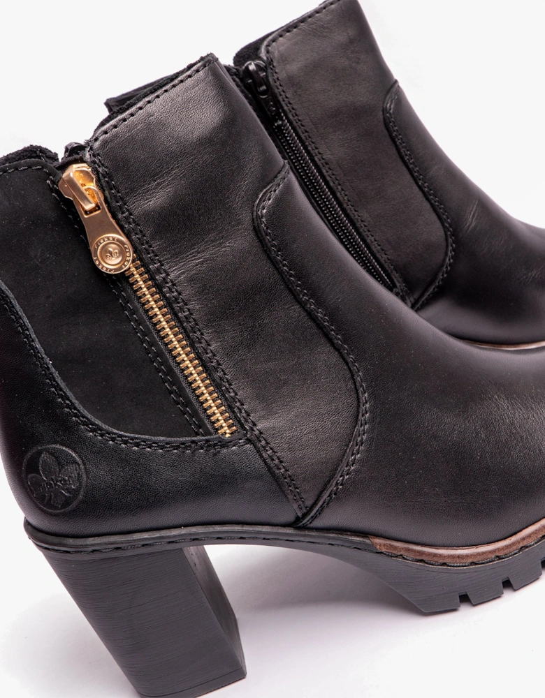 Y2557-00 Womens Leather Boots Black