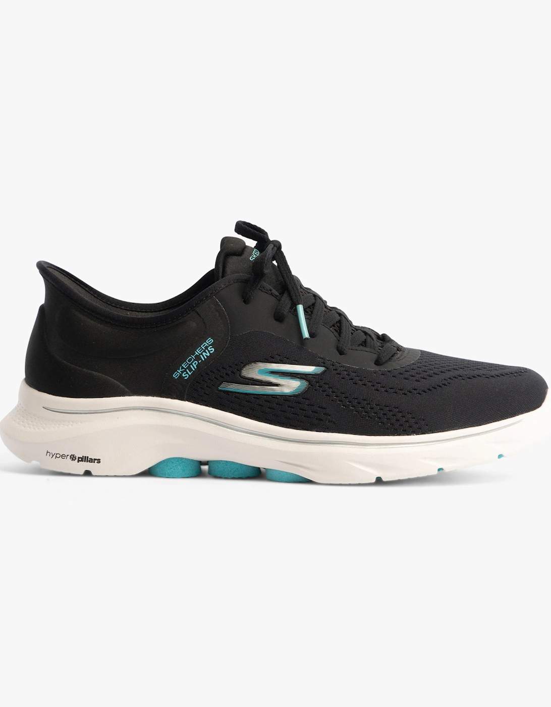 Skechers 125233/BKAQ GO WALK 7 - VALIN Womens Trainers Black/Aqua, 6 of 5