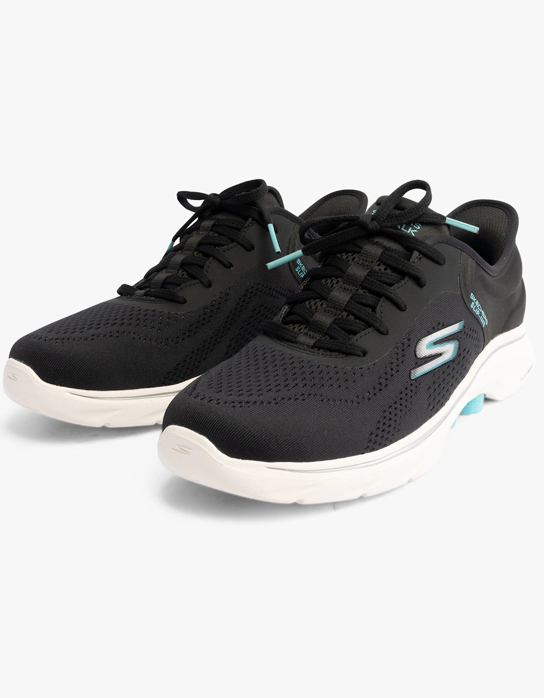 Skechers 125233/BKAQ GO WALK 7 - VALIN Womens Trainers Black/Aqua