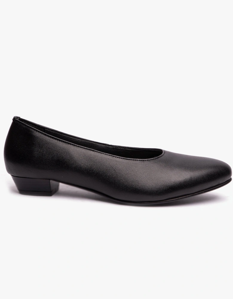 JULES Womens Leather Court Shoes Black