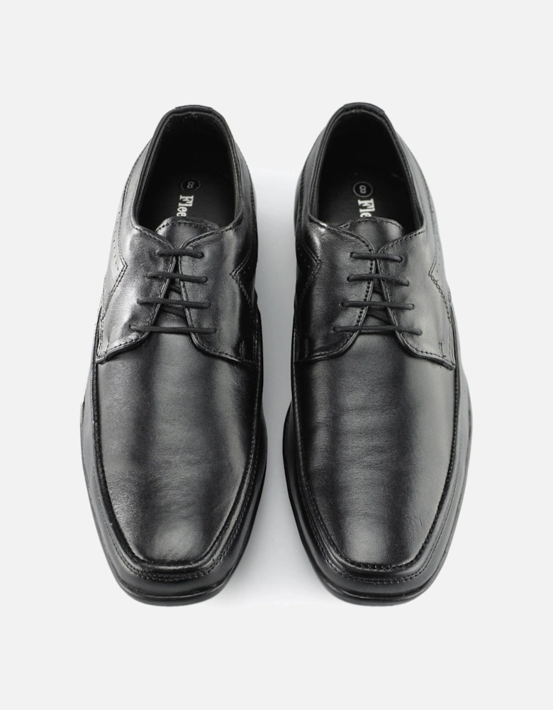 Fleet & Foster DAVE Mens Leather Derby Shoes Black