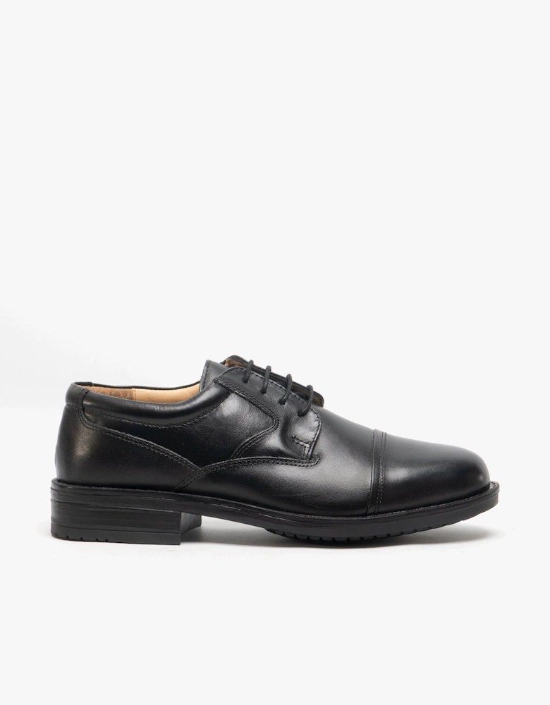 BARRETT Mens Leather Full Fit Capped Brogue Shoes Black