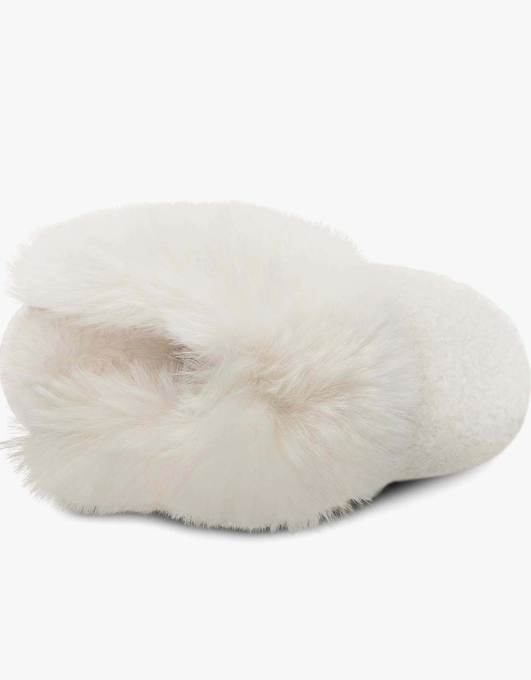 TEXTURED SPARKLE FAUX FUR MULE Slippers Womens Cream