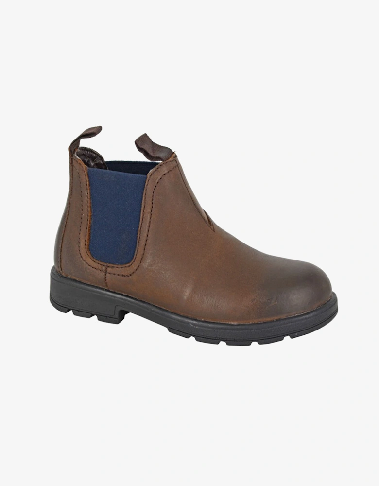 B820GB Unisex Kids Leather Chelsea Boots Waxy Brown