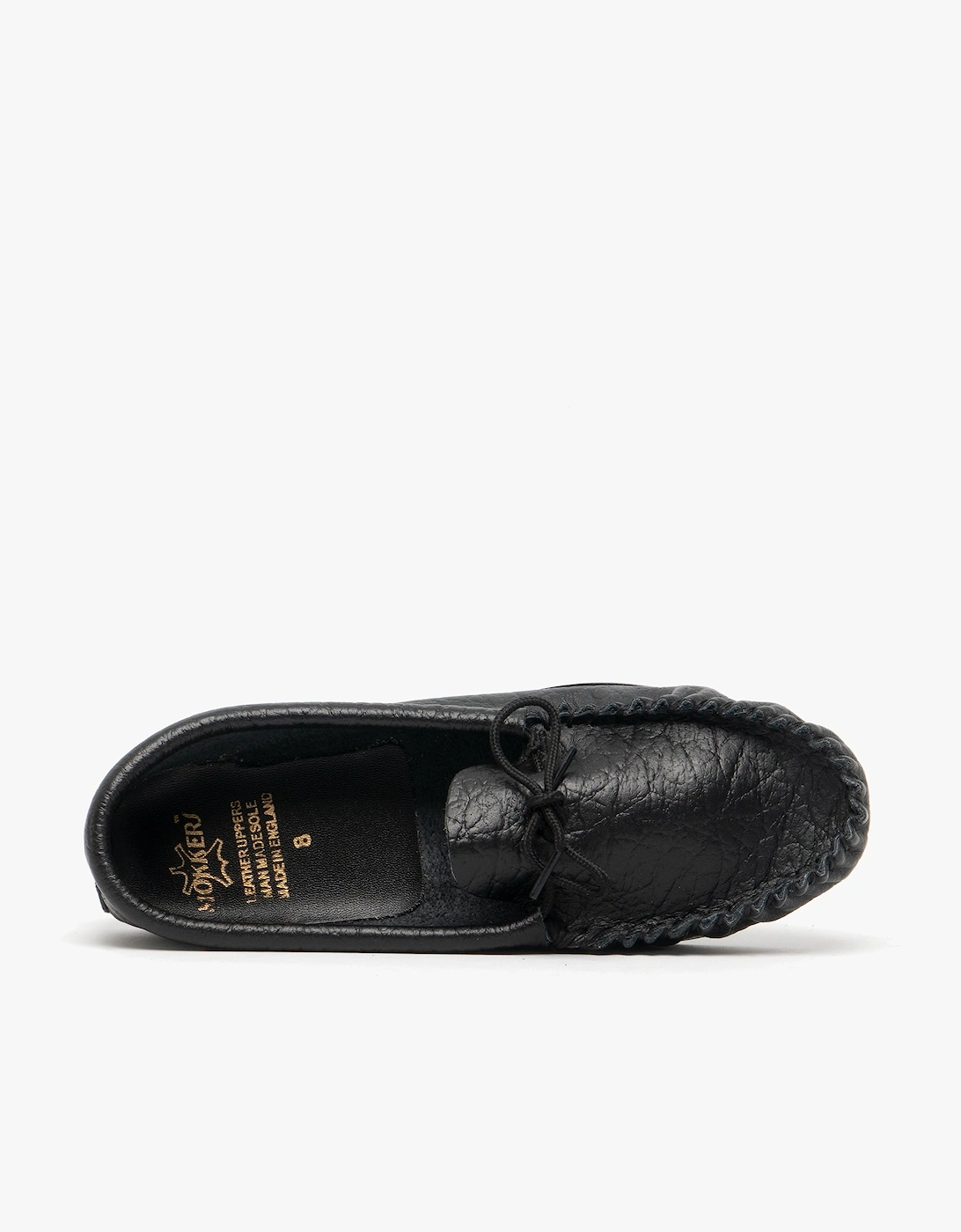 GORDON Mens Leather Moccasins Black