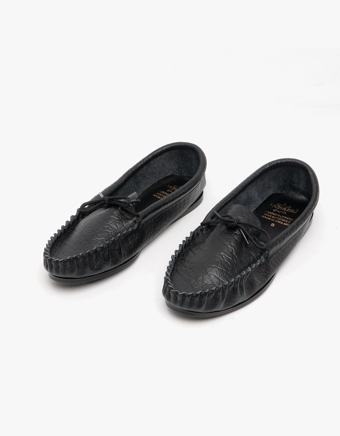 GORDON Mens Leather Moccasins Black