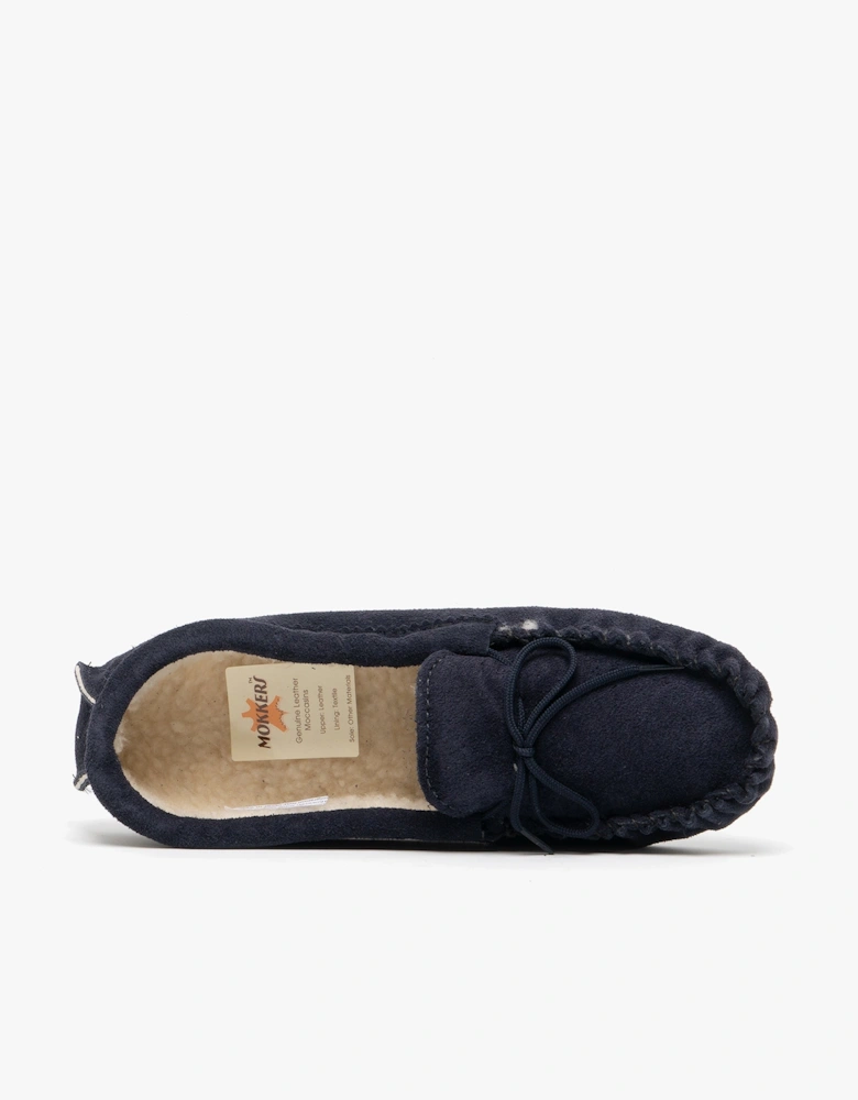 JAKE Mens Suede Moccasins Navy