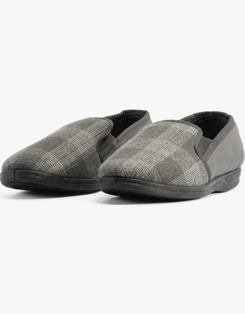 Jo & Joe GEOFF Mens Full Slippers Grey