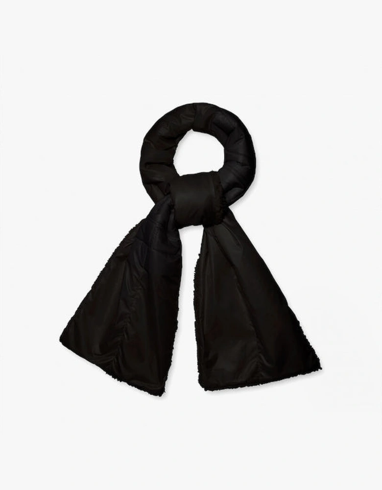 AAND Womens  Puffer Scarf Black: O/S