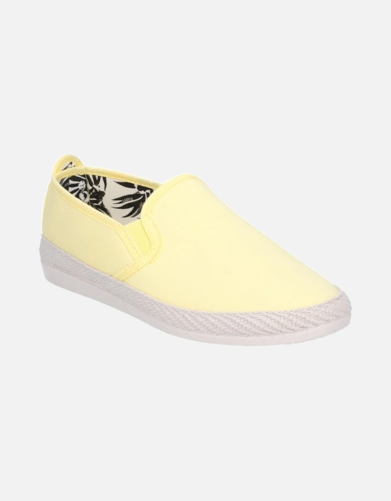 ORLA ESPADRILLE Womens Canvas Slip On Plimsolls Yellow