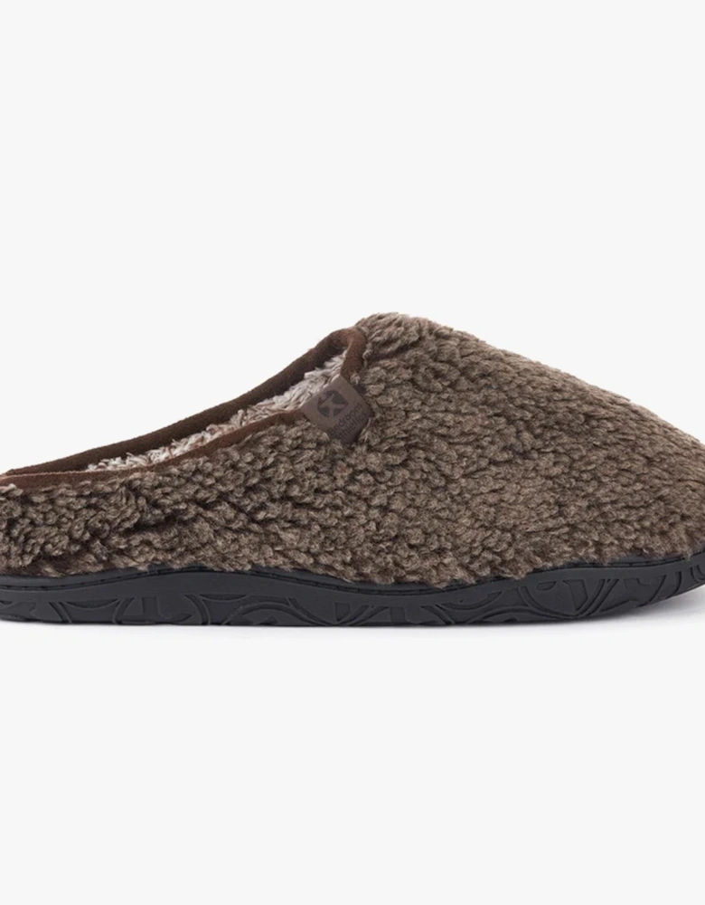 GYLLENHAAL Mens Mule Slippers Washed Dark Chocolate