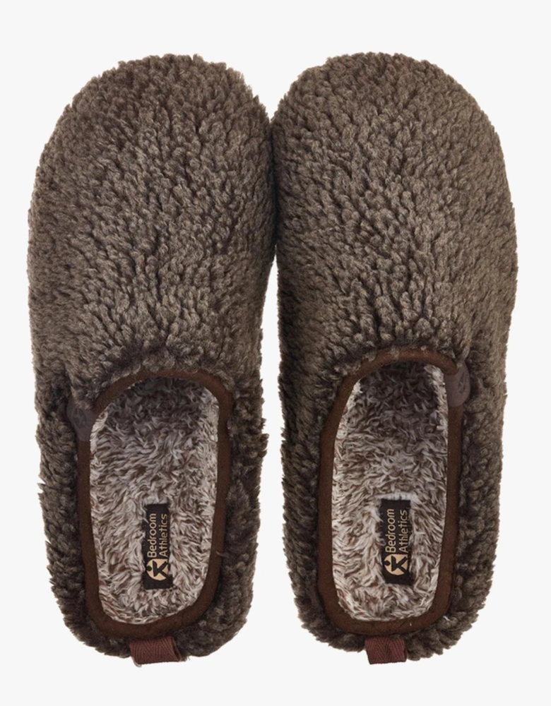 GYLLENHAAL Mens Mule Slippers Washed Dark Chocolate