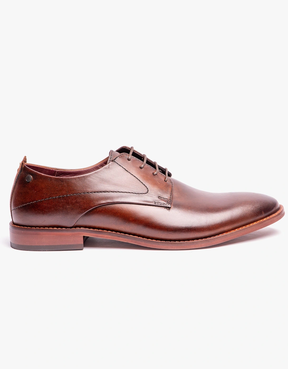 London SCRIPT Mens Leather Derby Shoes Brown, 7 of 6