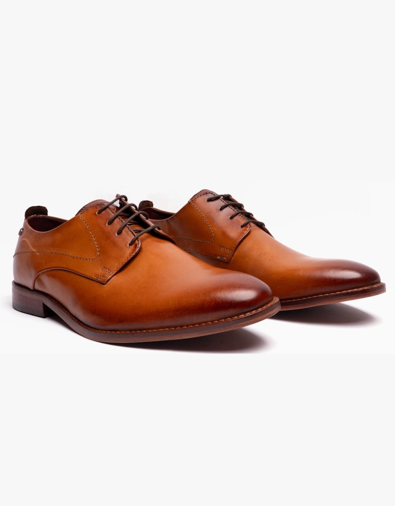 London SCRIPT Mens Leather Derby Shoes Tan