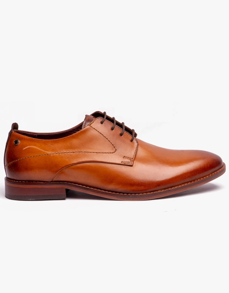 London SCRIPT Mens Leather Derby Shoes Tan