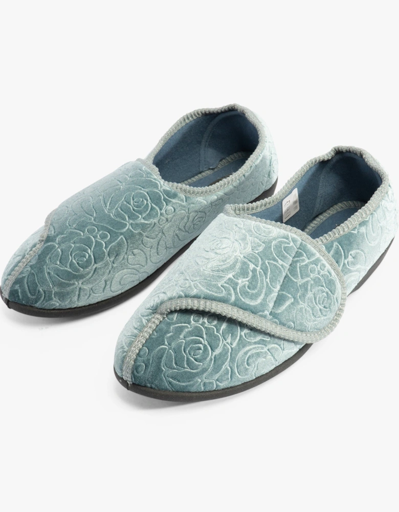 Jo & Joe DOREEN Womens Touch Fasten Slippers Teal