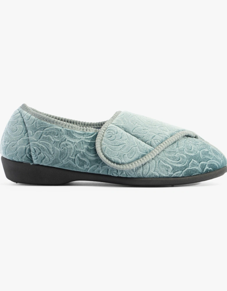 Jo & Joe DOREEN Womens Touch Fasten Slippers Teal