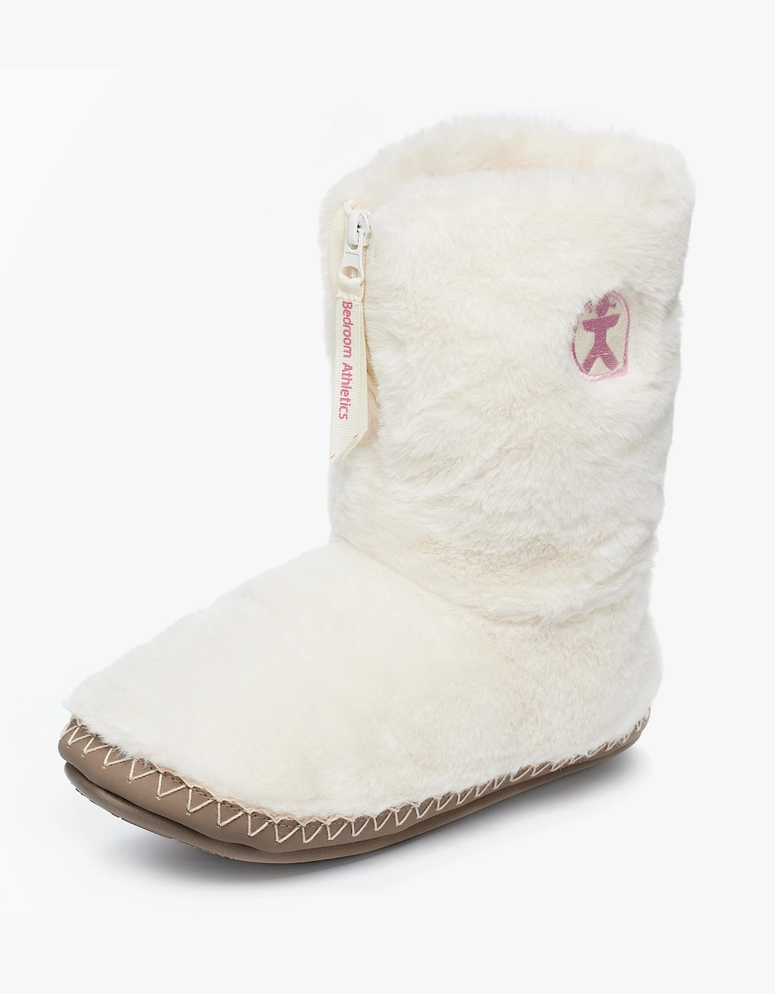 MONROE Womens Faux Fur Boot Slippers Cream/Moonrock