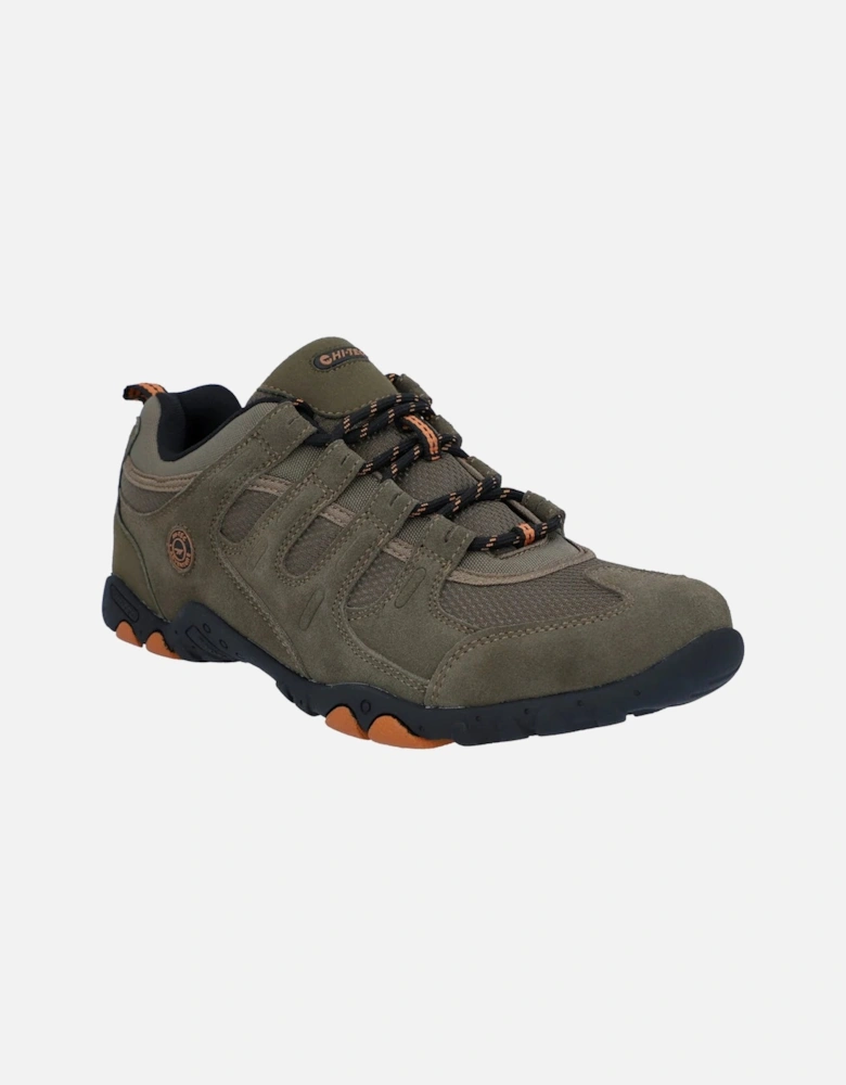 QUADRA II Mens Leather Trail Shoe Taupe/Burnt Orange