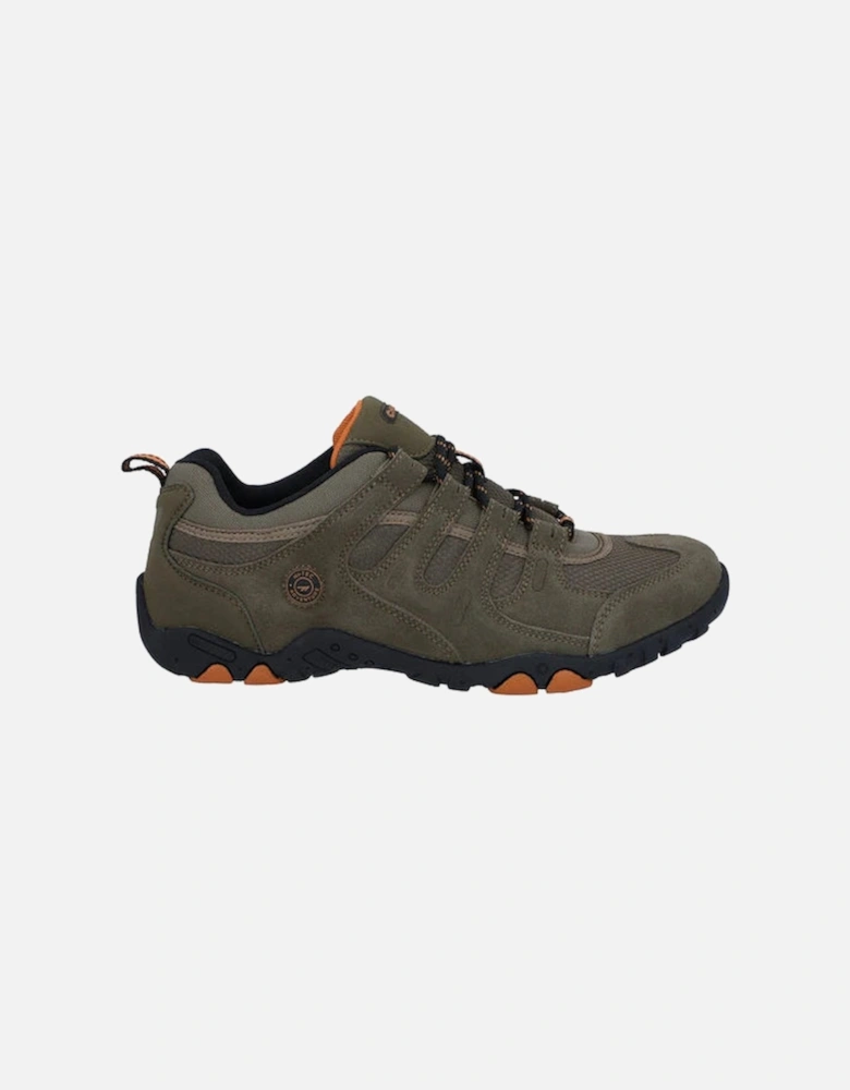 QUADRA II Mens Leather Trail Shoe Taupe/Burnt Orange