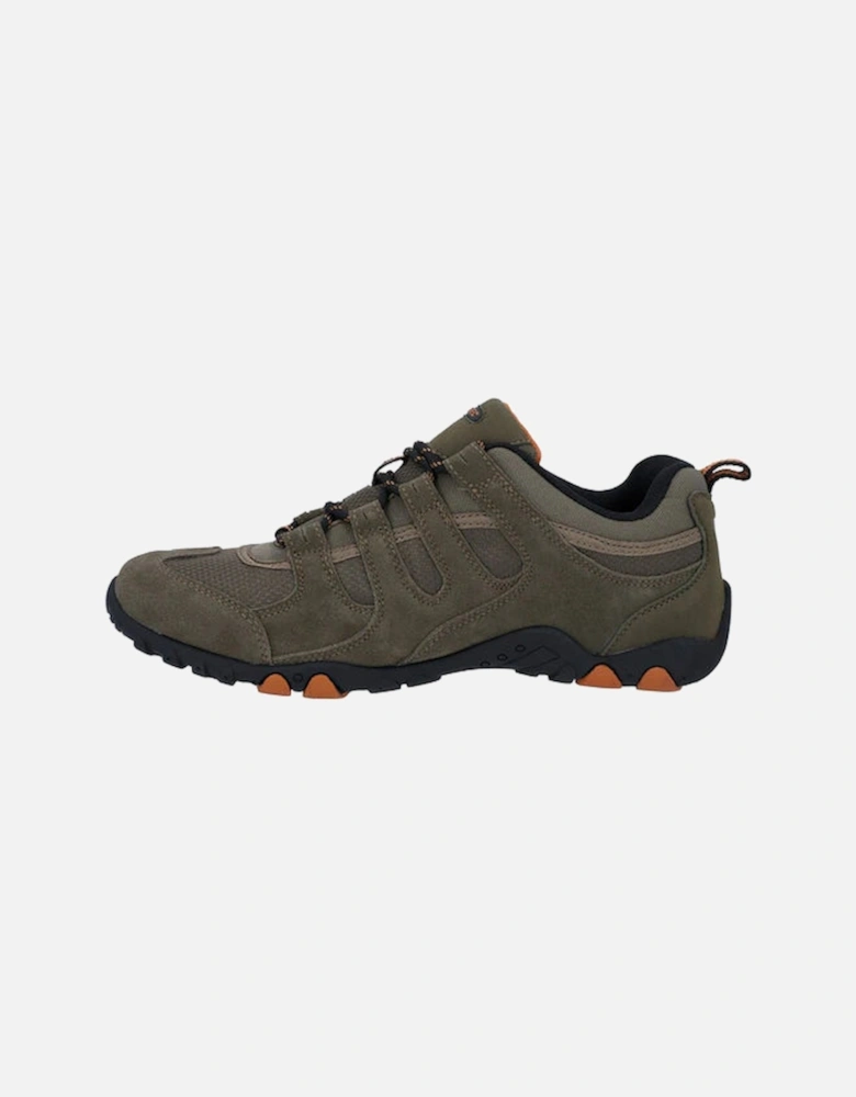 QUADRA II Mens Leather Trail Shoe Taupe/Burnt Orange