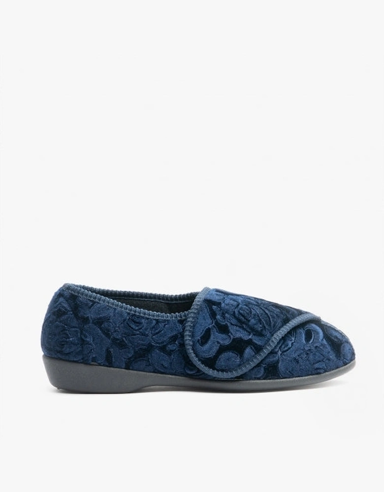 Jo & Joe DOREEN Womens Touch Fasten Slippers Navy