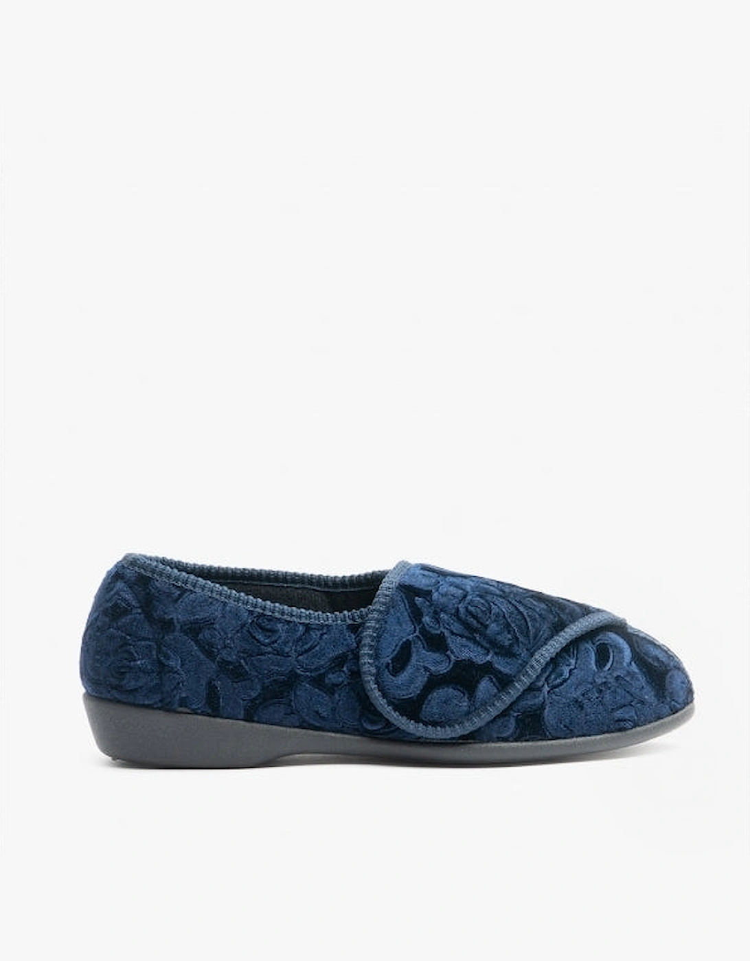 Jo & Joe DOREEN Womens Touch Fasten Slippers Navy, 6 of 5