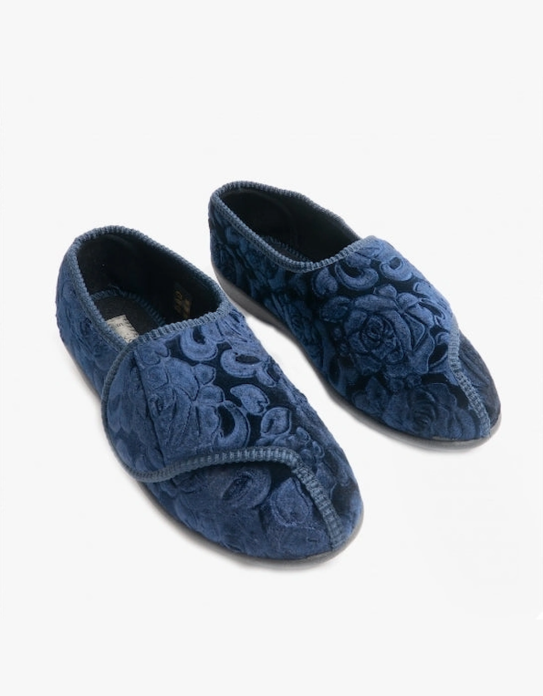 Jo & Joe DOREEN Womens Touch Fasten Slippers Navy