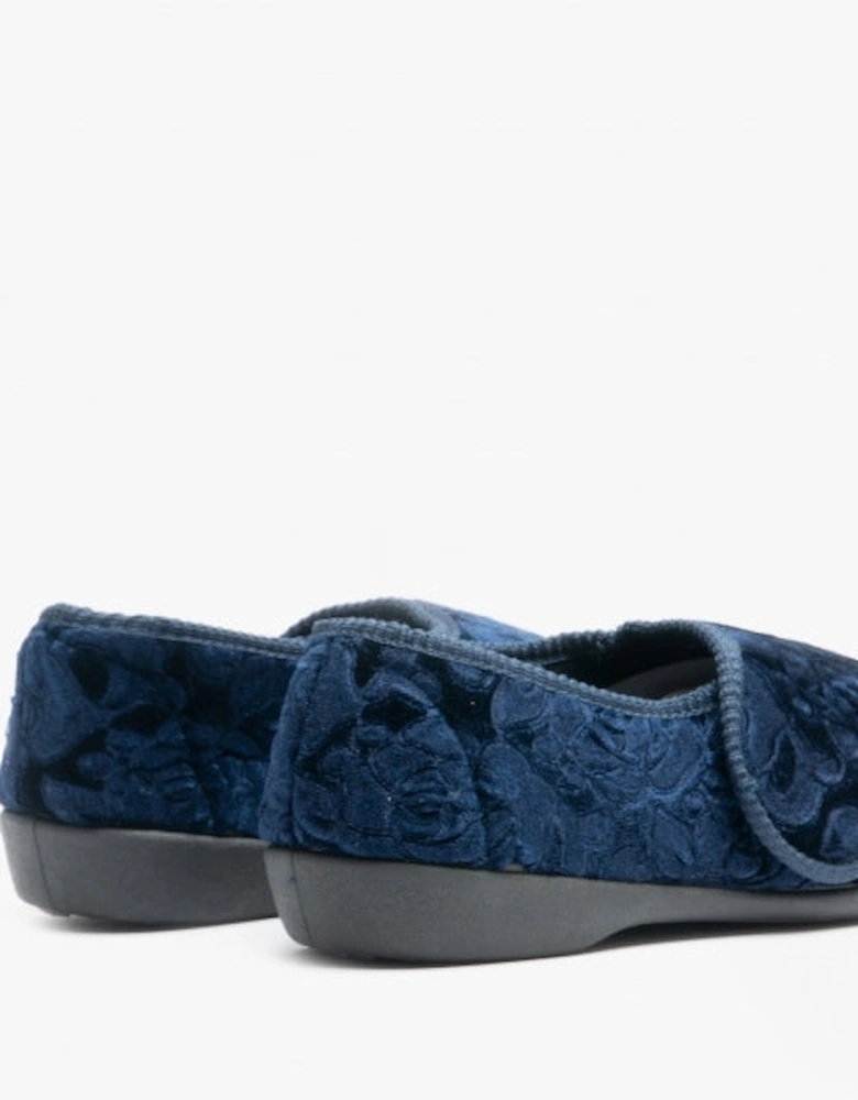 Jo & Joe DOREEN Womens Touch Fasten Slippers Navy