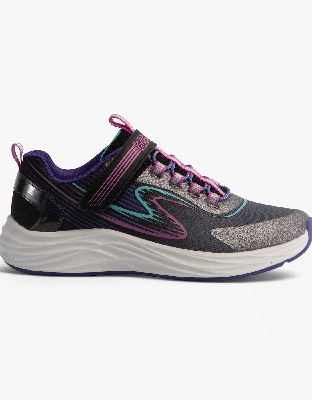 303920L/BKMT GO-RUN-ACCELERATE Girls Trainers Black/Multi, 7 of 6