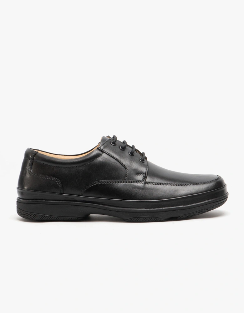 PERCY Mens Wide Fit Leather Smart Shoes Black