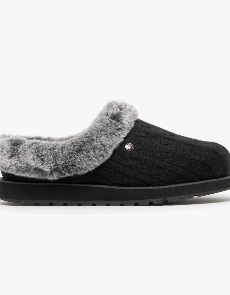 31204/BLK KEEPSAKES ICE ANGEL Womens Mule Slippers Black