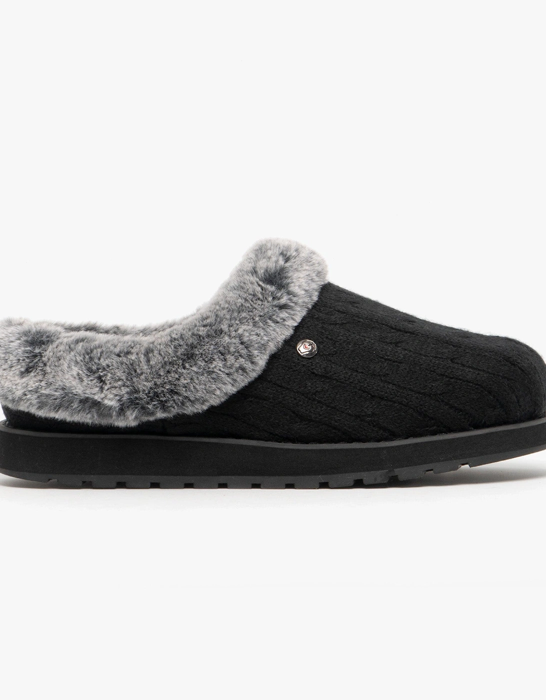 31204/BLK KEEPSAKES ICE ANGEL Womens Mule Slippers Black, 8 of 7