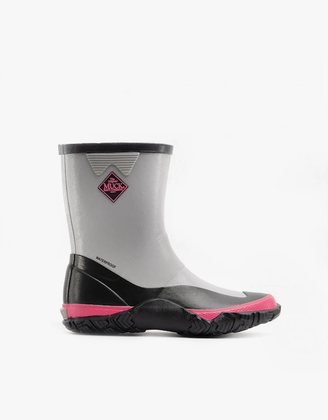 Girl's Muck Boots FORAGER KIDS Rubber Wellington Boots Grey/Pink - Multi - Size: UK 7 small kids