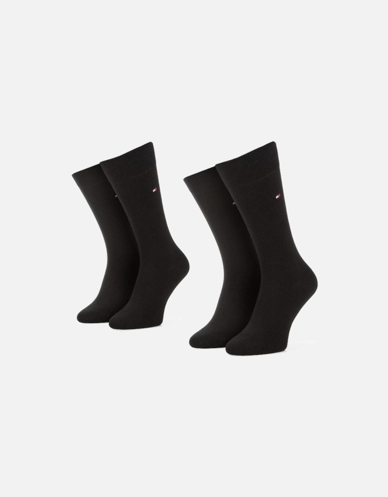 2 Pack Mens Crew Classic Socks Black