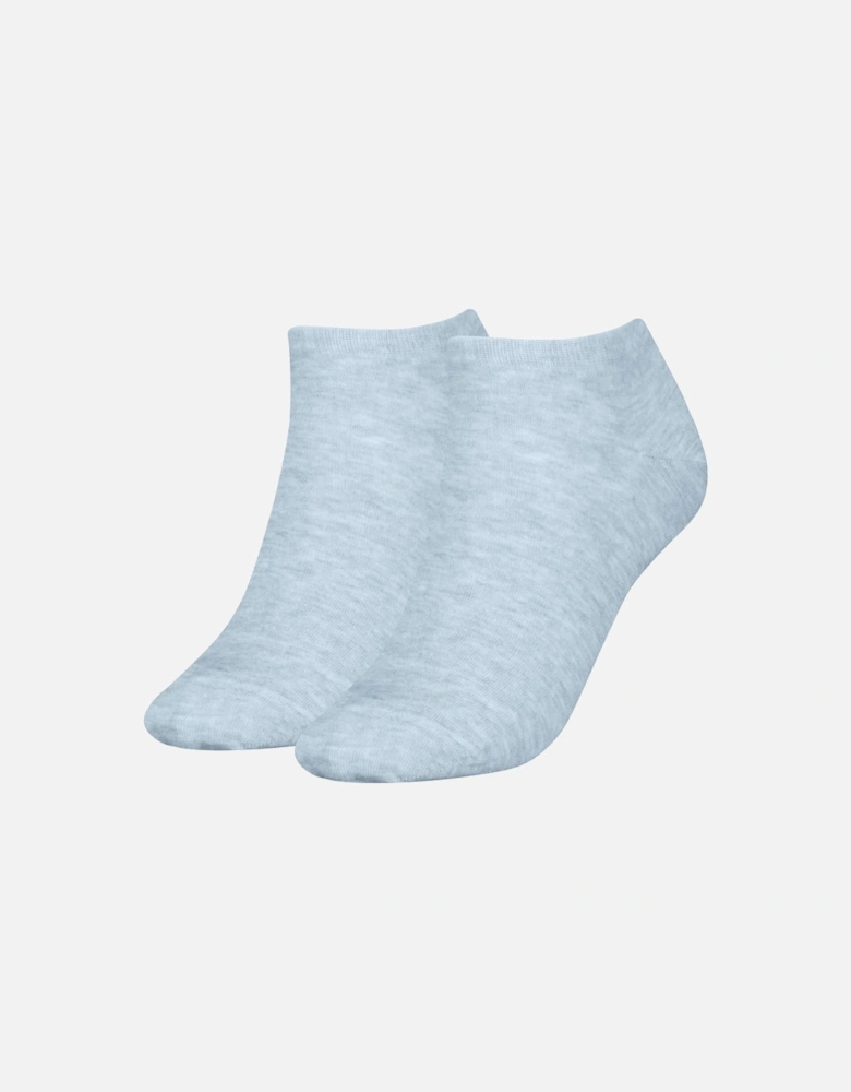 2 Pack Trainer Womens Ankle Socks Light Blue